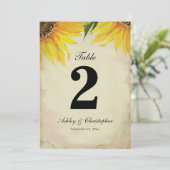 Invitation Mariage Tournesol: Table Numéro Deux (Debout devant)