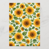 Invitation Mariage Tournesols (Dos)