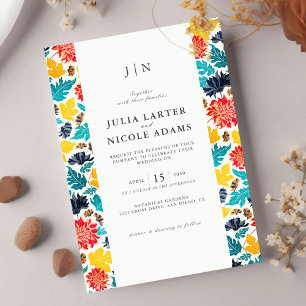 Invitation Mariage Tournesols Aquarelle Jaune Bleu Naturel