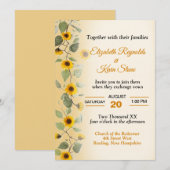 Invitation Mariage Tournesols Beaux (Devant / Derrière)