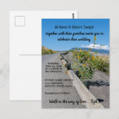 Invitation mariage Tournesols Route Décontractée d (Devant / Derrière)