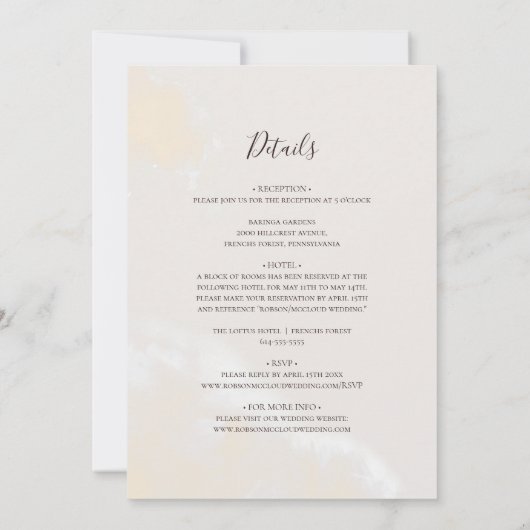 Invitation Mariage Tout Compris Aquarelle Florale Simple Mode (Dos)