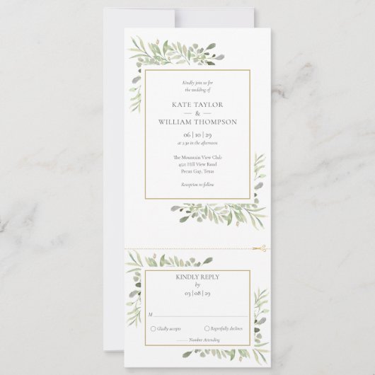 Invitation Mariage Tout Compris Botanique Moderne (Devant)