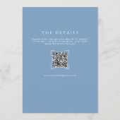 Invitation Mariage Tout Compris Code QR Monogramme Bleu Pouss (Dos)