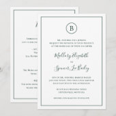 Invitation Mariage Tout Compris dans le Vert Forestier Tradit (Devant / Derrière)