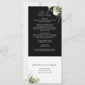 Invitation Mariage Tout Compris Floral Botanique Noir Blanc (Dos)