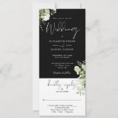 Invitation Mariage Tout Compris Floral Botanique Noir Blanc (Devant)