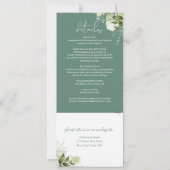 Invitation Mariage tout compris floral eucalyptus vert (Dos)
