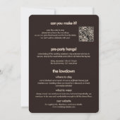 Invitation Mariage Tout Compris Marron Décontracté à Carreaux (Dos)