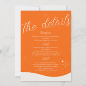 Invitation Mariage Tout Compris Moderne Rétro Orange (Dos)