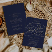 Invitation Mariage Tout Compris Or Romantique Calligraphié Bl