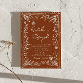 Invitation Mariage Tout Compris Terre Cuite Orange Brûlé Flor