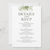 Invitation Mariage Tout Compris Typographie de Verdure (Dos)