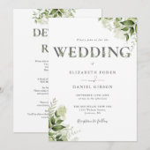 Invitation Mariage Tout Compris Typographie de Verdure (Devant / Derrière)