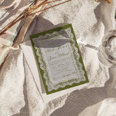 Invitation Mariage Tout Compris Vert Olive Ancien Argent