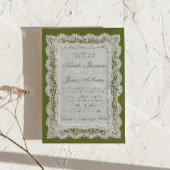 Invitation Mariage Tout Compris Vert Olive Ancien Argent