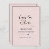 Invitation Mariage tout-en-1 moderne monochrome (Devant / Derrière)