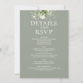 Invitation Mariage Tout en Typographie de Verdure Sage Vert (Dos)