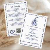 Invitation Mariage tout-en-un avec Doodles à gribouillis dess