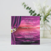 Invitation Mariage tout-en-un avec papillon chic Boho violet (Debout devant)
