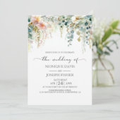 Invitation Mariage Tout en Un avec Verdure d'Eucalyptus (Debout devant)