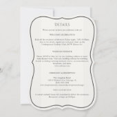 Invitation Mariage tout-en-un blanc à rayures monogrammes min (Dos)
