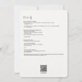 Invitation Mariage tout-en-un blanc végétal végétal minimal (Dos)