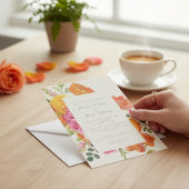 Invitation mariage tout en un code QR orange poppy
