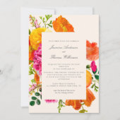 Invitation mariage tout en un code QR orange poppy (Devant)