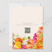 Invitation mariage tout en un code QR orange poppy (Dos)