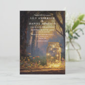 Invitation Mariage tout en un dans un pot Mason Forêt Enchant (Debout devant)