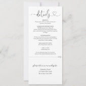 Invitation Mariage Tout En Un Écriture Cœur Noir Et Blanc (Dos)