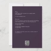 Invitation Mariage tout-en-un en plan de feuillage violet mod (Dos)