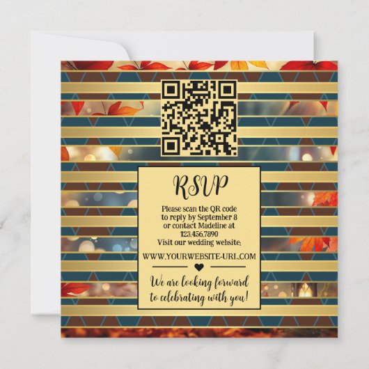 Invitation Mariage tout-en-un Enchanted Fall Forest (Dos)