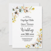 Invitation Mariage tout en un Fleur sauvage (Devant)