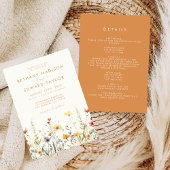 Invitation Mariage tout-en-un Fleur sauvage rustique