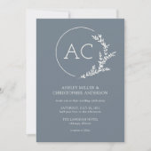 Invitation Mariage tout-en-un gris ardoise moderne (Devant)