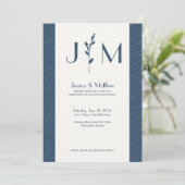 Invitation Mariage tout-en-un gris ardoise rustique Damask (Debout devant)
