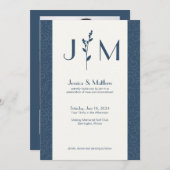 Invitation Mariage tout-en-un gris ardoise rustique Damask (Devant / Derrière)