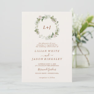 Invitation Mariage tout-en-un minimaliste à la crème et à la