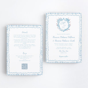 Invitation Mariage tout-en-un QR RSVP Bespoke Crest