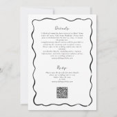 Invitation Mariage tout-en-un QR RSVP noir de plage (Dos)
