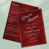 Invitation Mariage tout-en-un rouge Crimson de script minimal