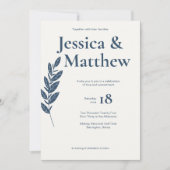 Invitation Mariage tout-en-un rustique gris ardoise (Devant)