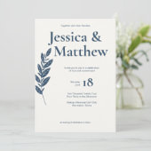 Invitation Mariage tout-en-un rustique gris ardoise (Debout devant)