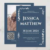 Invitation Mariage tout-en-un rustique gris ardoise (Devant / Derrière)