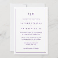 Mariage Tout En Un Ton Bijou Violet Monogramme