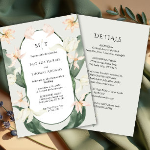 Invitation Mariage Tout En Un Tulipes Aquarelle Vintage
