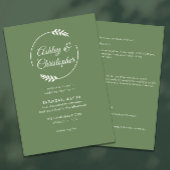 Invitation Mariage tout-en-un vert du cadre de feuillage mode