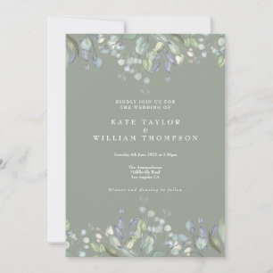 Invitation Mariage Tout En Un Vert Sauge Floral Végétal